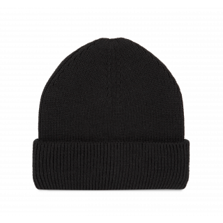 Bonnet côtelé à double revers KP951 - Black personnalisable - Vue de face