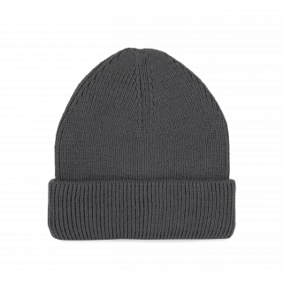 Bonnet côtelé à double revers KP951 - Cement Grey personnalisable - Vue de face