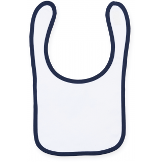 Bavoir LW082 - White / Navy personnalisable - Vue de face