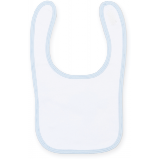 Bavoir LW082 - White / Pale Blue personnalisable - Vue de face
