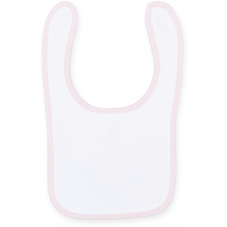 Bavoir LW082 - White / Pale Pink personnalisable - Vue de face