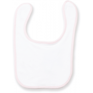 Bavoir éponge LW22T - White / Pale Pink personnalisable - Vue de face