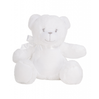 Peluche print me MM060 - White teddy personnalisable - Vue de face