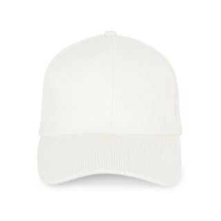 Casquette écoresponsable en velours côtelé 6 panneaux unisexe NS016 - Ivory personnalisable - Vue de face
