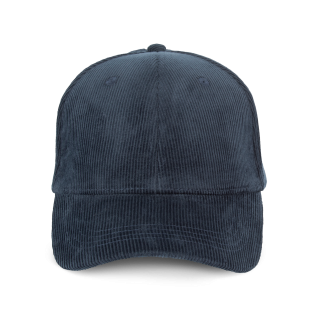 Casquette écoresponsable en velours côtelé 6 panneaux unisexe NS016 - Navy Blue personnalisable - Vue de face