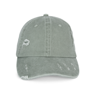 Casquette écoresponsable effet déchiré unisexe NS026 - Washed Almond Green personnalisable - Vue de face