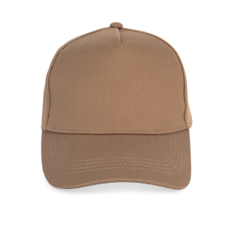 Casquette écoresponsable 5 panneaux unisexe NS037 - Dark camel personnalisable - Vue de face