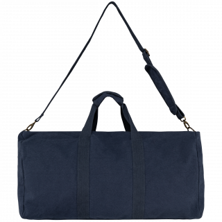 Sac voyage ecoresponsable vintage NS102 - Washed Navy Blue personnalisable - Vue de face