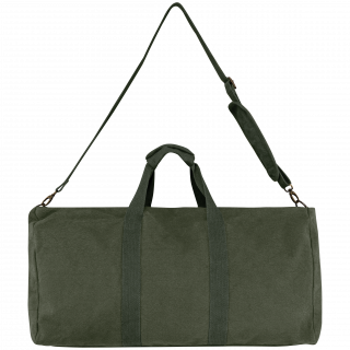 Sac voyage ecoresponsable vintage NS102 - Washed Organic Khaki personnalisable - Vue de face