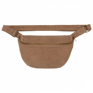 Banane écoresponsable délavée en velours côtelé NS108 - Washed Dark Camel personnalisable - Vue de face