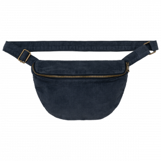 Banane écoresponsable délavée en velours côtelé NS108 - Washed Navy Blue personnalisable - Vue de face