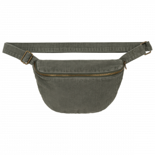 Banane écoresponsable délavée en velours côtelé NS108 - Washed Organic Khaki personnalisable - Vue de face