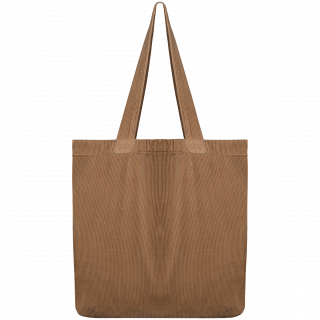 Sac écoresponsable délavé en velours côtelé NS133 - Washed Dark Camel personnalisable - Vue de face