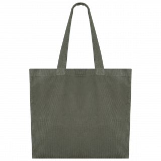 Sac écoresponsable délavé en velours côtelé NS133 - Washed Organic Khaki personnalisable - Vue de face