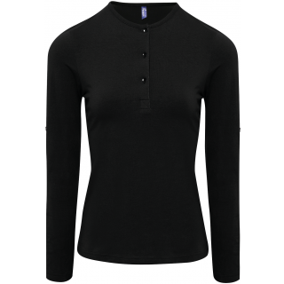 T-shirt femme "Long John" PR318 - Black personnalisable - Vue de face