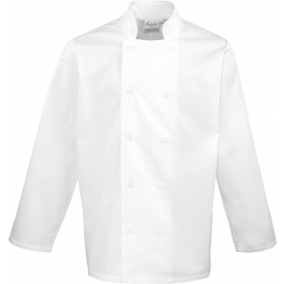 Veste de cuisine manches longues PR657 - White personnalisable - Vue de face