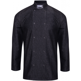 Veste Denim chef cuisinier PR660 - Black Denim personnalisable - Vue de face