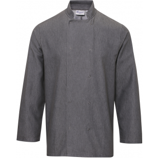 Veste Denim chef cuisinier PR660 - Grey Denim personnalisable - Vue de face
