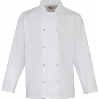 Veste de cuisine manches longues à boutons pression PR665 - White personnalisable - Vue de face