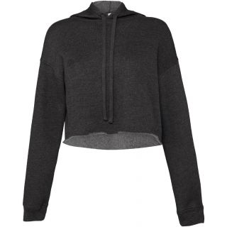 Sweat-shirt femme crop à capuche BE7502 - Dark Grey Heather
