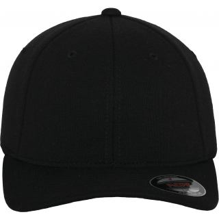 Casquette 6 panneaux en Jersey FL6778 - BLACK personnalisable - Vue de face