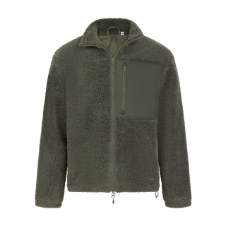 Polaire sherpa recyclée FR854 - Dark Olive personnalisable - Vue de face