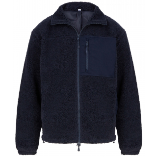 Polaire sherpa recyclée FR854 - Navy personnalisable - Vue de face