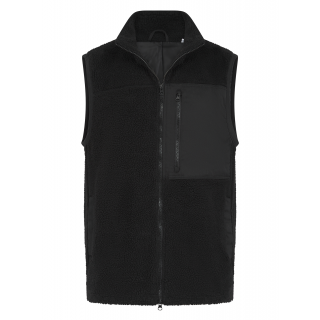 Gilet sherpa recyclé FR855 - Black personnalisable - Vue de face