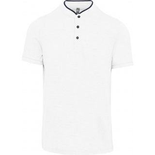 Polo col mao manches courtes homme White / Navy