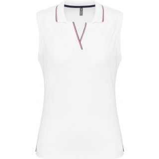 Polo sans manches femme White / Navy / Red