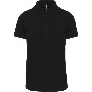 Polo col boutons pression manches courtes homme Black
