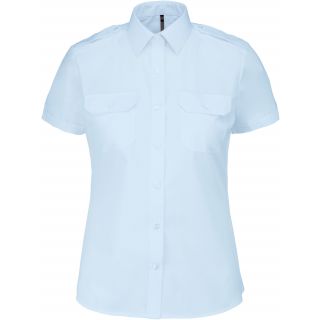 Chemise pilote manches courtes femme Sky Blue
