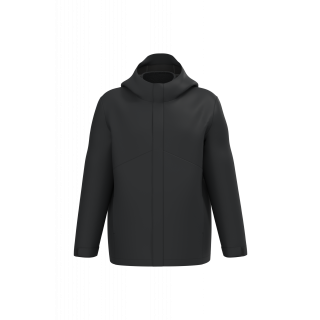 Parka 3-en-1 imperméable à capuche bicolore unisexe K6169 - Black personnalisable - Vue de face