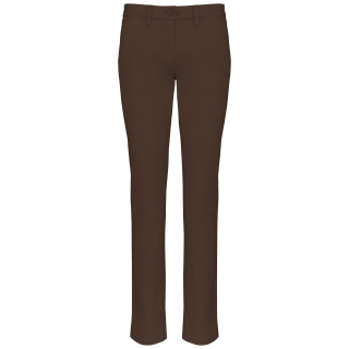 Pantalon chino femme K741 - Chocolate personnalisable - Vue de face