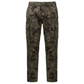 Pantalon multipoches homme K744 - Olive Camouflage personnalisable - Vue de face