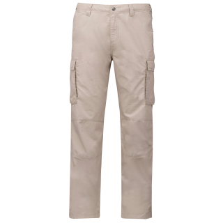 Pantalon léger multipoches homme K745 - Beige personnalisable - Vue de face