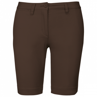 Bermuda chino femme K751 - Chocolate personnalisable - Vue de face
