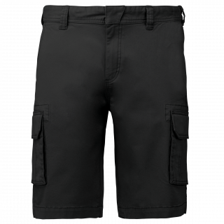 Bermuda multipoches homme K754 - Black personnalisable - Vue de face