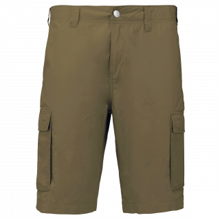 Bermuda léger multipoches homme K755 - Light khaki personnalisable - Vue de face