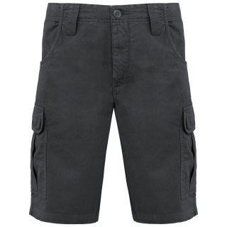 Bermuda multipoches K766 - Dark Grey personnalisable - Vue de face