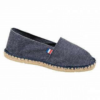 Espadrilles unisexe Made in France K840 - Raw Denim personnalisable - Vue de face