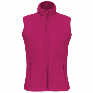 Bodywarmer micropolaire femme K906 - Fuchsia personnalisable - Vue de face