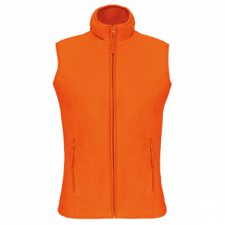 Bodywarmer micropolaire femme K906 - Orange personnalisable - Vue de face