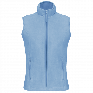 Bodywarmer micropolaire femme K906 - Sky Blue personnalisable - Vue de face