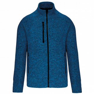 Veste zippée chinée homme K9106 - Light Royal Blue Melange personnalisable - Vue de face