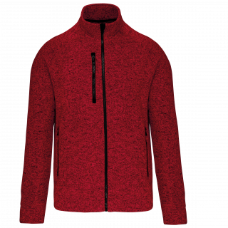 Veste zippée chinée homme K9106 - Red Melange personnalisable - Vue de face