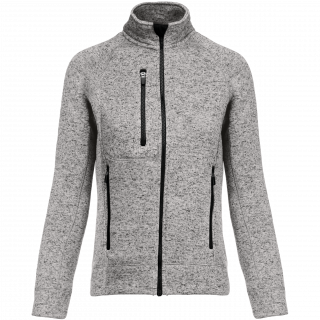 Veste zippée chinée femme K9107 - Light Grey Melange personnalisable - Vue de face
