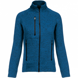 Veste zippée chinée femme K9107 - Light Royal Blue Melange personnalisable - Vue de face