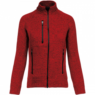 Veste zippée chinée femme K9107 - Red Melange personnalisable - Vue de face