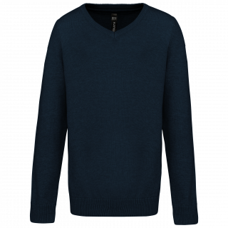Pull col V enfant K9109 - Navy personnalisable - Vue de face